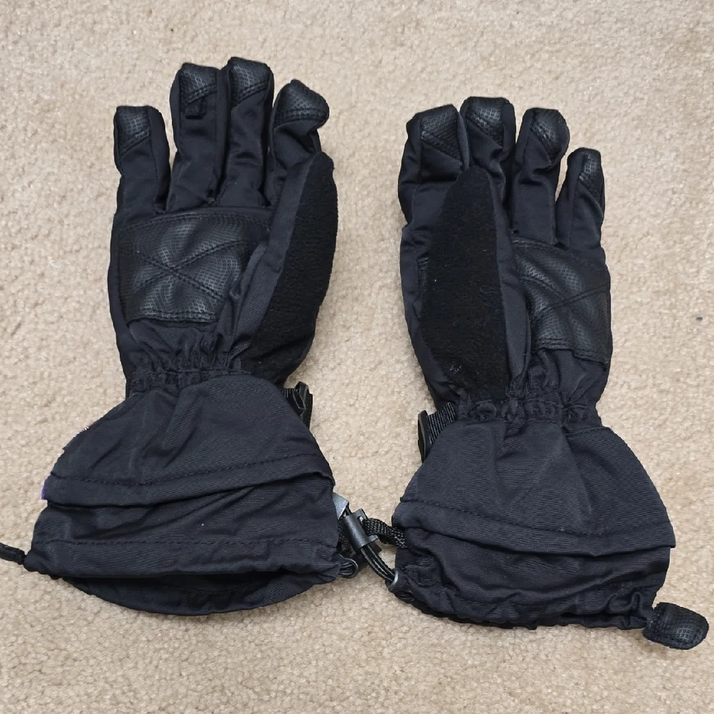 Black and Purple Winter Gloves - Size L